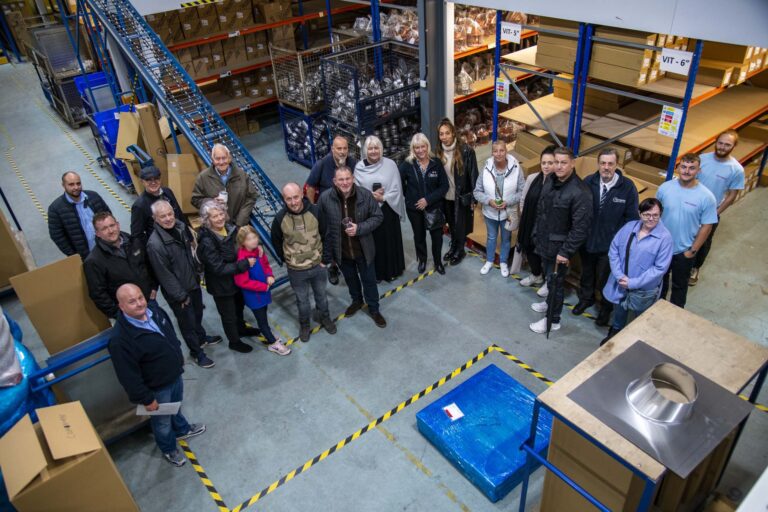 group of people in warehouse
