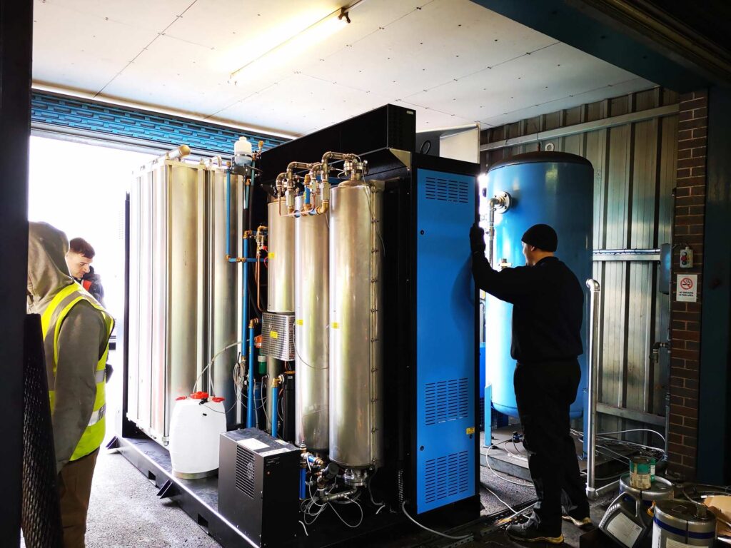 n2 generator being installed