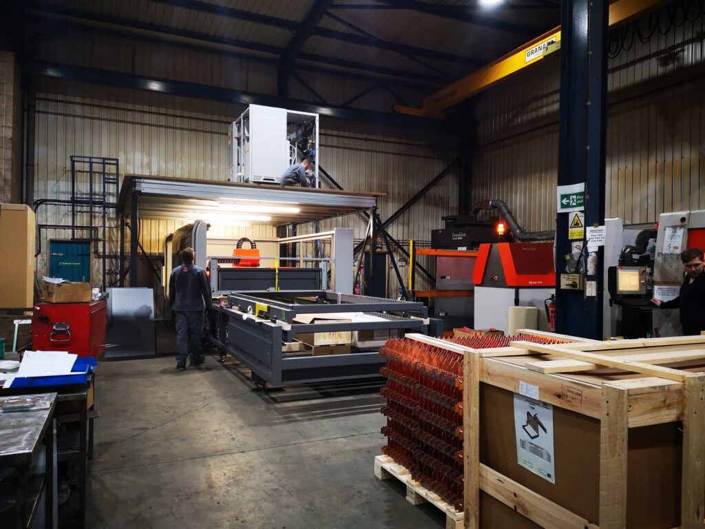 new machine being installed in factory
