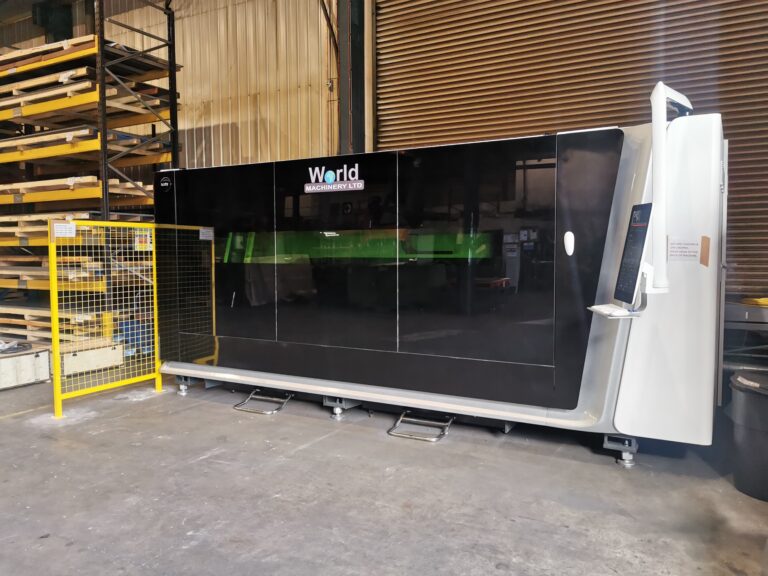 Detailed look at the new fiber laser machine at Midtherm Laser, highlighting the advanced technology used for precision cutting.