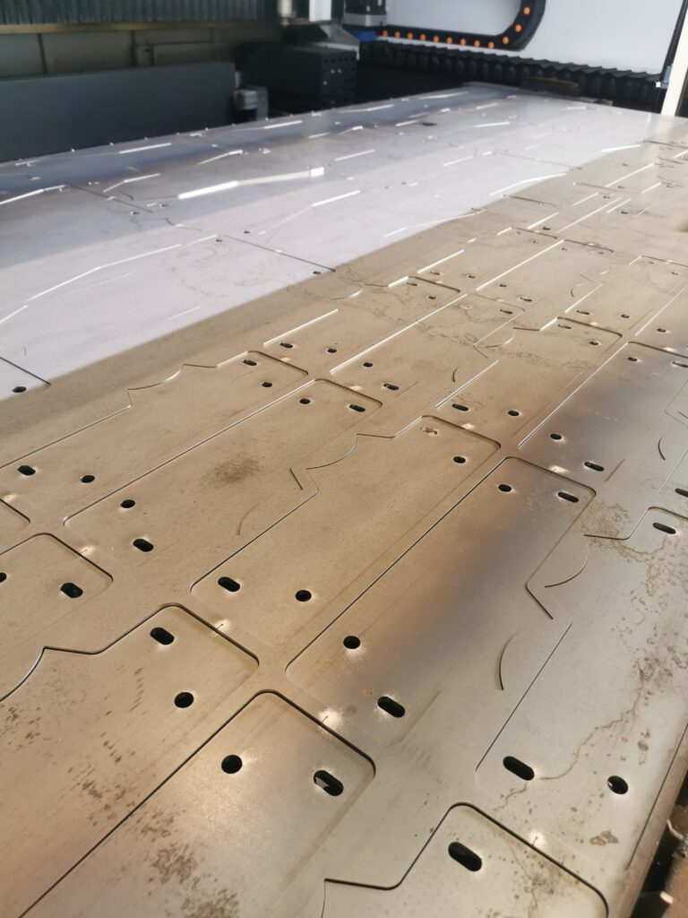 parts in the sheet waiting to be unloaded