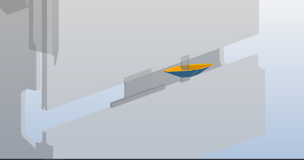 visual of the formed part in the machine