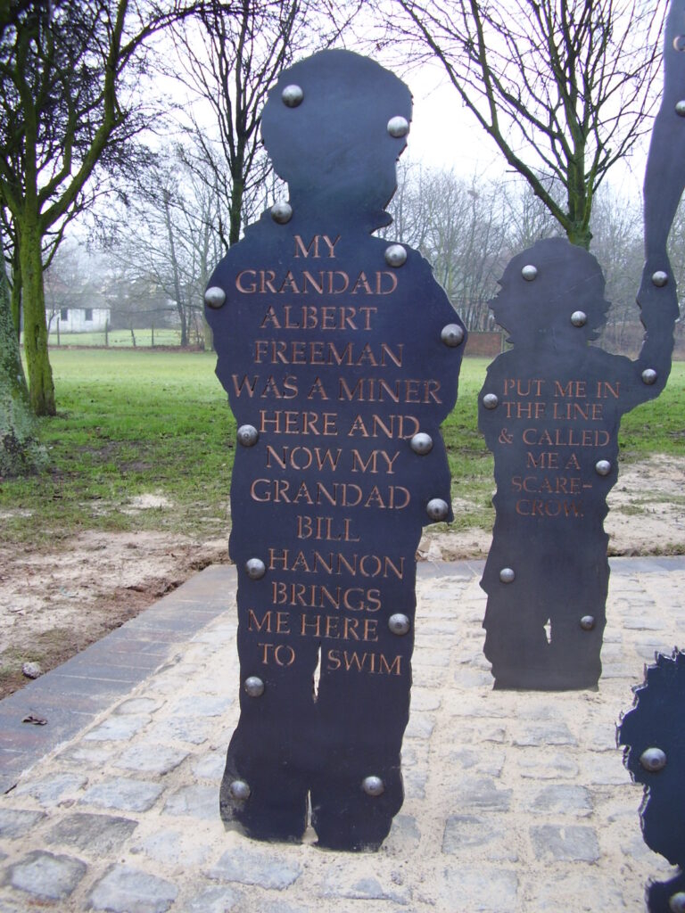Reuben laser cut from steel for a monument in Walsall