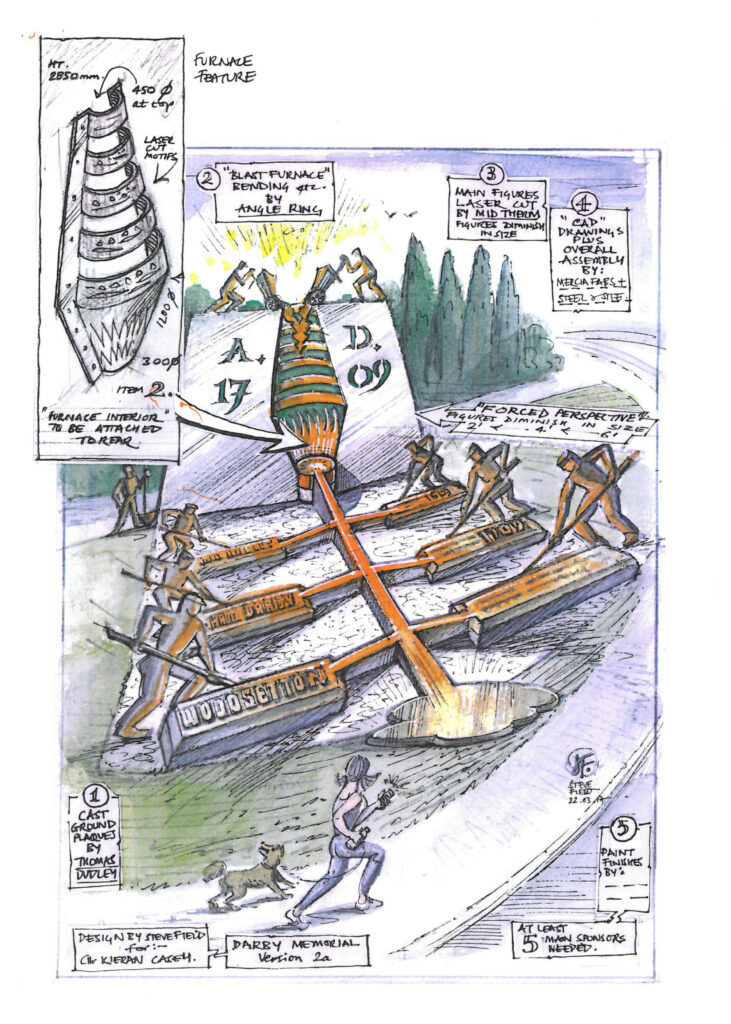 Artist impression of the Abraham Darby monument