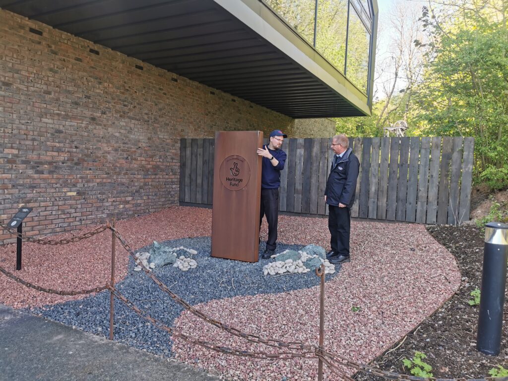 A photo of the BCLM Lottery Funding Plate in situ after installation