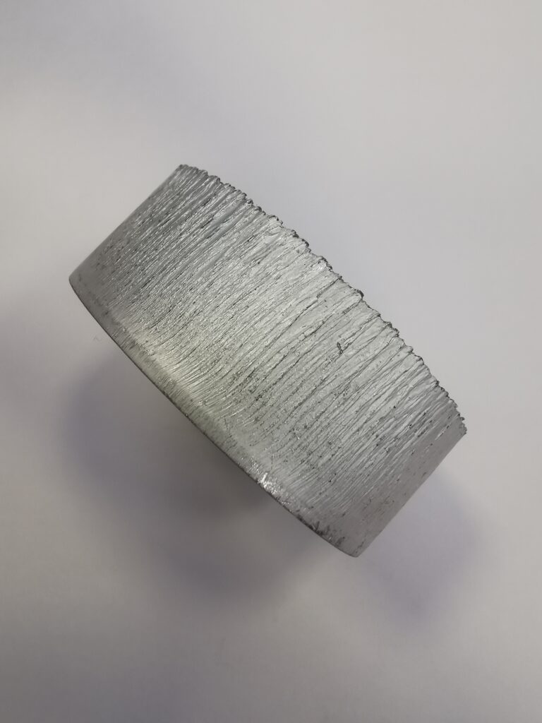 An image showing the edge quality of laser cutting 20mm aluminium