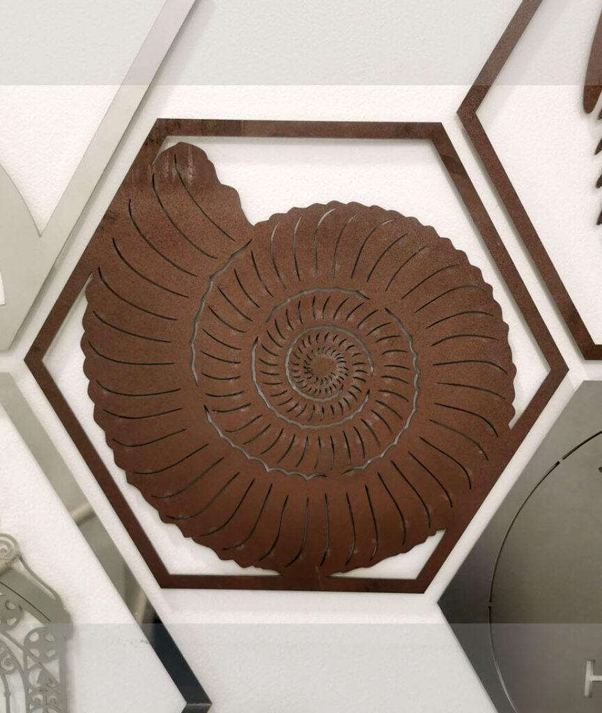An image showing some corten decorative cutting to show the rusted patina from over time