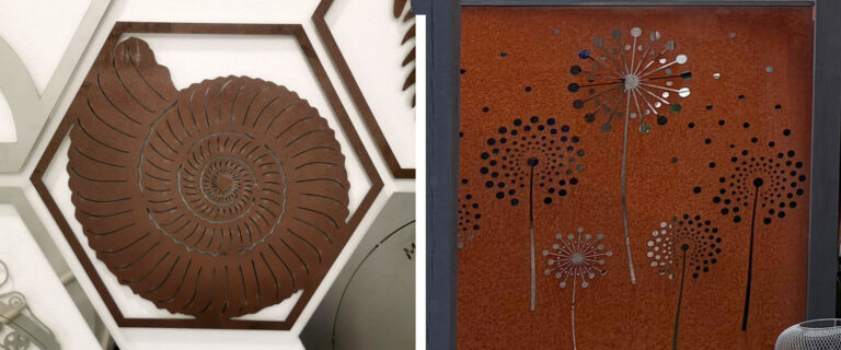 An image as a header showing a mild steel plate next to a corten plate for the artice which compares the 2