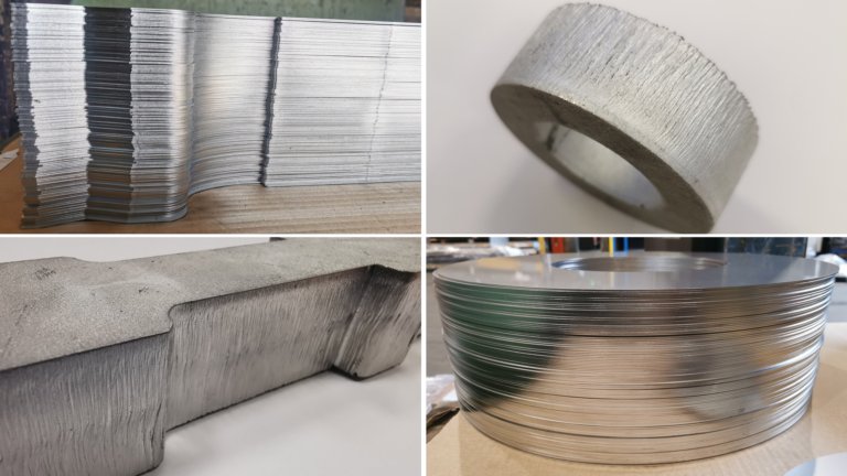 An image showing the edge quality of thick and thin gauge sheet metal